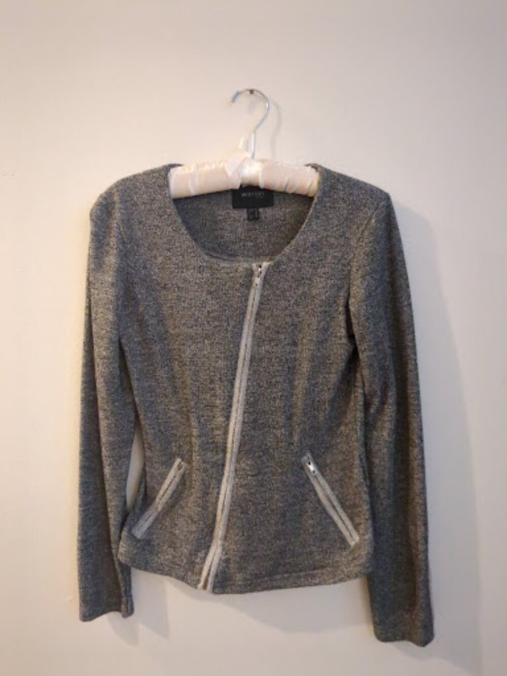 Grey Marl Asymmetrical  Zip-Up Jacket – European size 36 (Small)